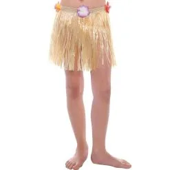 Child Plastic Mini Faux Grass Skirt, 12in