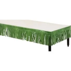 Green Faux Grass Plastic Fringe Table Skirt, 50ft X 10in
