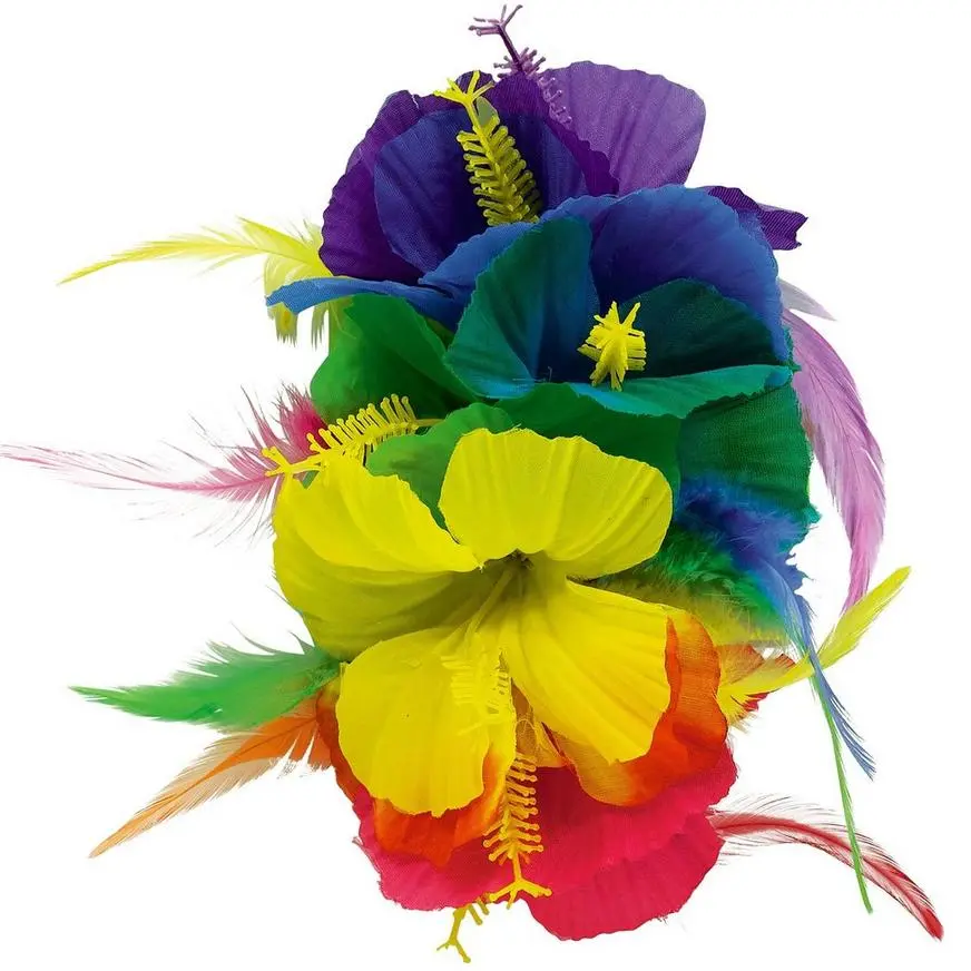 Rainbow Hibiscus Barrette Deluxe