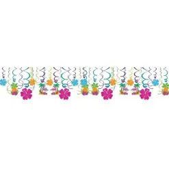 Tropical Tiki Swirl Decorations 30ct