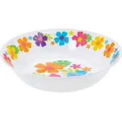White Hibiscus Plastic Bowl