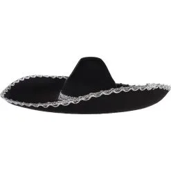 Silver Trim Black Sombrero