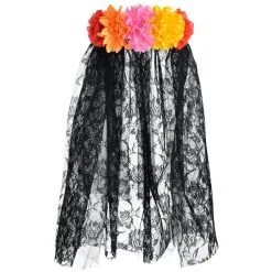 Floral Black Lace Veil - Day Of The Dead