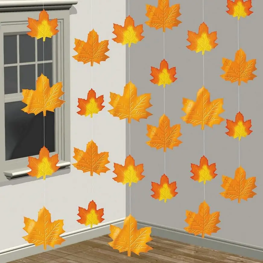 Fall Leaves String Decorations 6ct - Image 2
