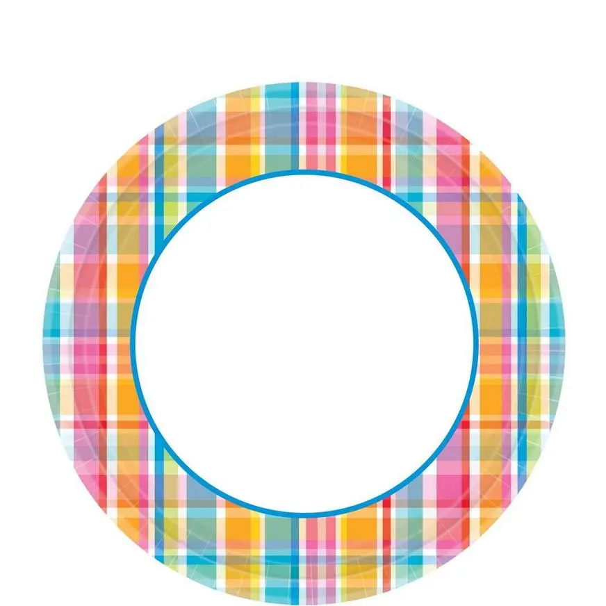 Sunny Plaid Lunch Plates 40ct