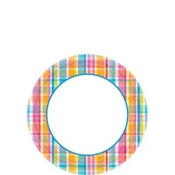 Sunny Plaid Dessert Plates 40ct