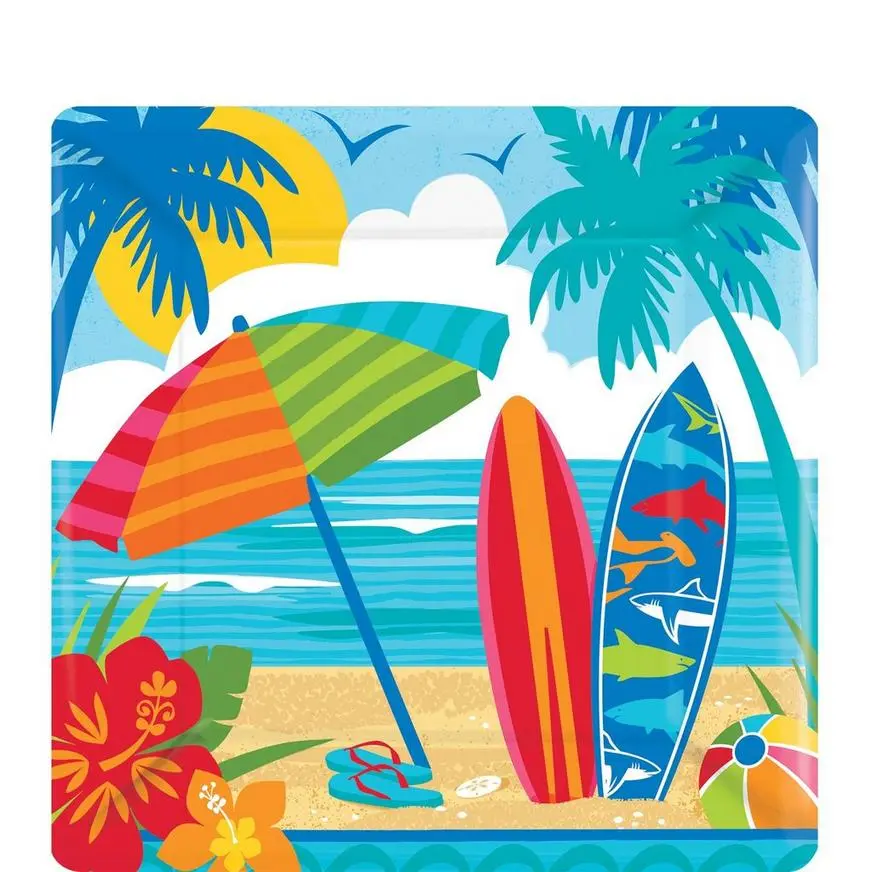 Sun & Surf Beach Dessert Plates 18ct