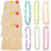 Adult Luau Hula Skirt Costume Accessory Kit For 6 Guests