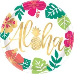 AMSCAN You Had Me At Aloha Dinner Plates 8ct