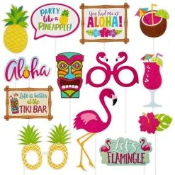 AMSCAN Glitter Tropical Photo Booth Props 13ct