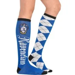 AMSCAN Adult Mismatched Ravenclaw Knee-High Socks - Harry Potter