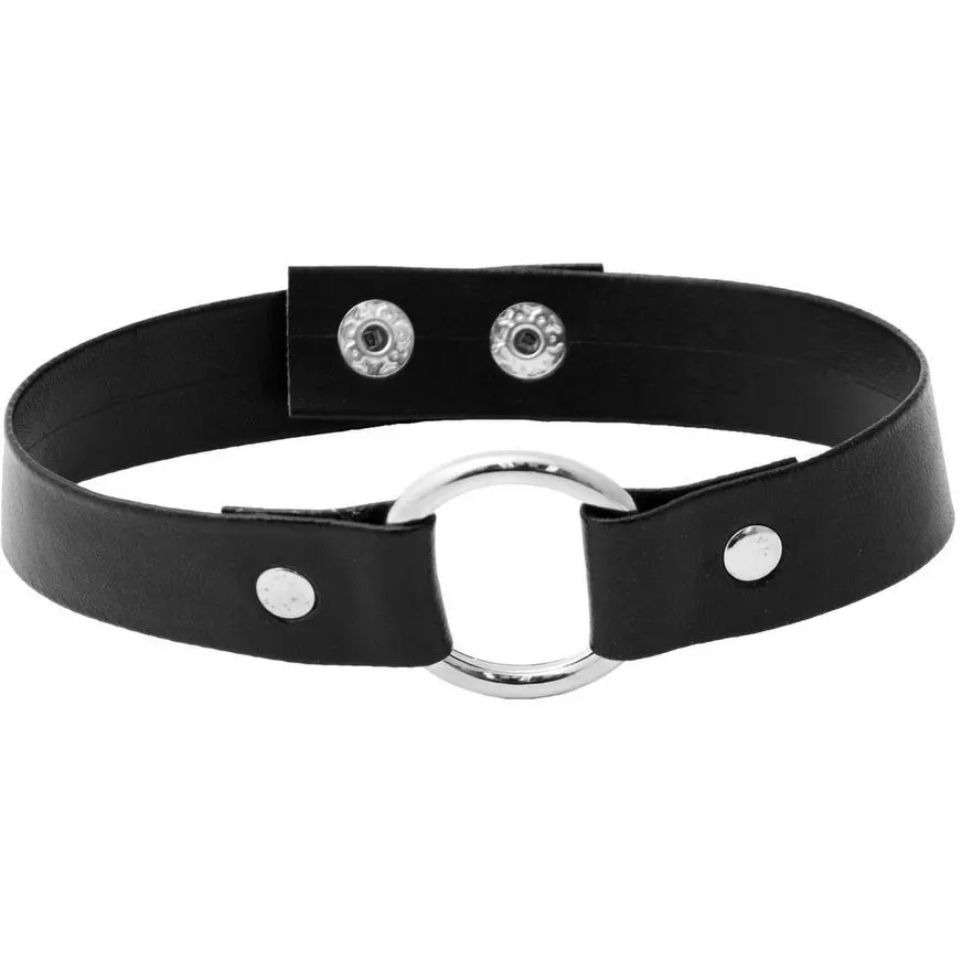 M&J TRIMMMINGS / PAPILLION ACCESSORIES Adult Black Choker With O-Ring