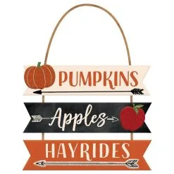 Pumpkins, Apples & Hayrides Stacked Sign