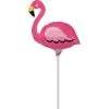 Air-Filled Pink Flamingo Foil Balloon On A Stick, 11in X 11in