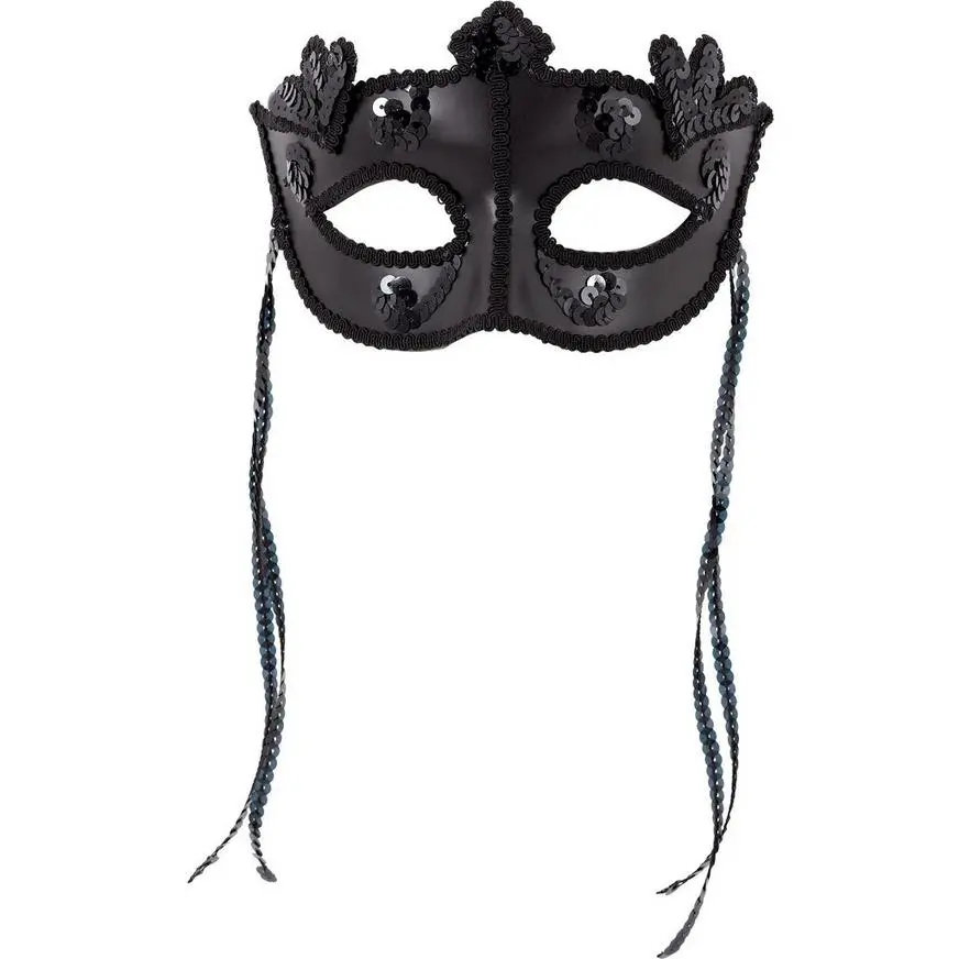 Black Sequin Masquerade Mask