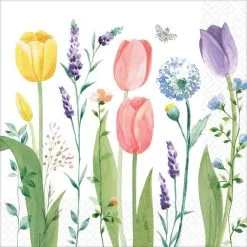 AMSCAN Tulip Garden Dinner Napkins 16ct