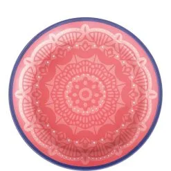 Boho Vibes Summer Mandala Melamine Dessert Plates, 7in, 4ct