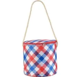 AMSCAN Red, White & Blue Plaid Cooler Bag