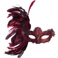 KBW Global Corp Scarlet Venetian Masquerade Mask