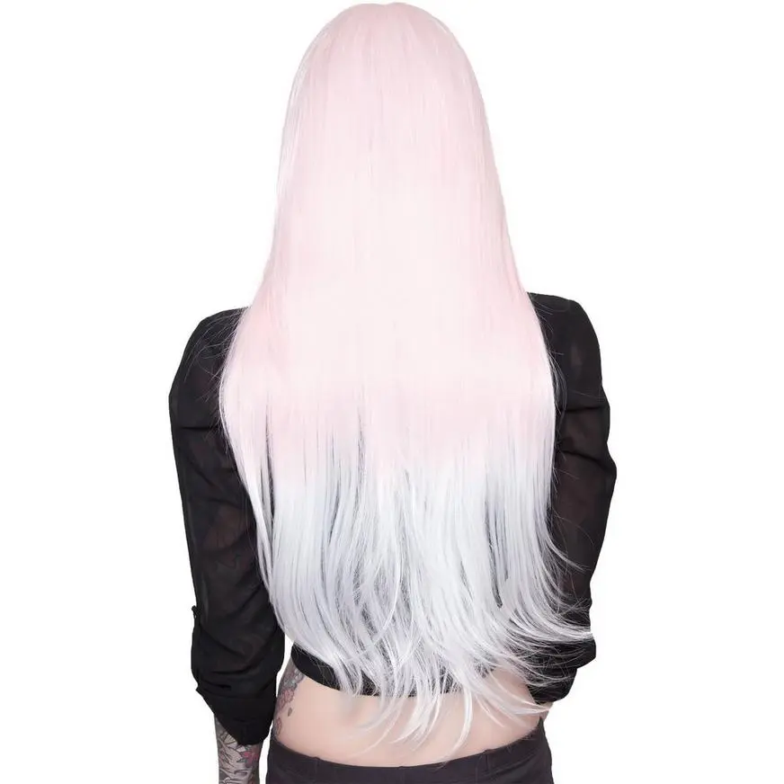 Pink To White Ombre Wig - Image 3