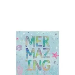 Iridescent Shimmering Mermaids Paper Beverage Napkins, 5in, 16ct