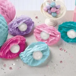 Shimmering Mermaids Seashell & Pearl Fluffy Table Decorating Kit, 10pc