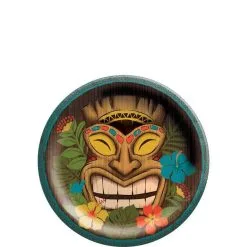 AMSCAN Vintage Tiki Paper Dessert Plates, 6.75in, 50ct