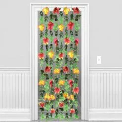Fabric Hibiscus Flower Curtain, 22in X 5ft