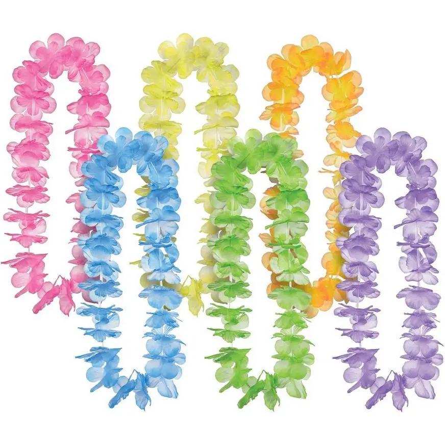 Multicolor Fabric Leis For Kids, 30in, 6ct - Image 2