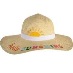 Summer Wide-Brim Floppy Straw Hat For Kids, One Size