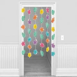 Summer Hibiscus Paper Flower String Decorations, 7ft, 6ct