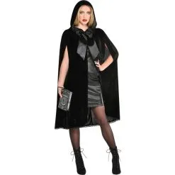 AMSCAN Lace-Lined Hooded Cape With Oversized Bow