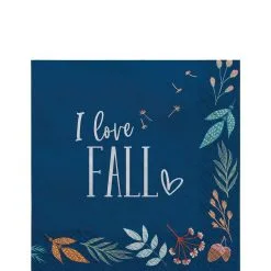Navy Blue Gather For Fall Paper Lunch Napkins, 6.5in, 40ct
