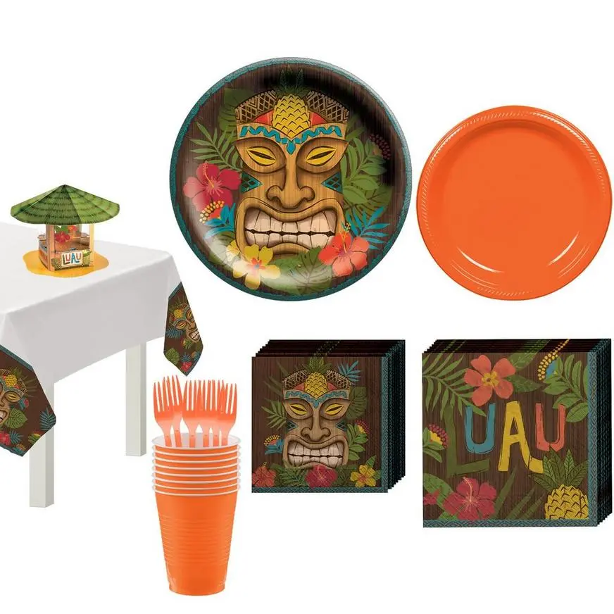 Vintage Tiki Tableware Kit For 50 Guests