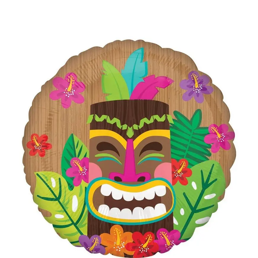 Tiki Flamingo Foil Balloon Bouquet, 5pc - Image 4