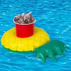Inflatable Pineapple Drink Float, 7in X 10.75in
