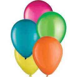 15ct, 12in, Summer 5-Color Mix Latex Balloons