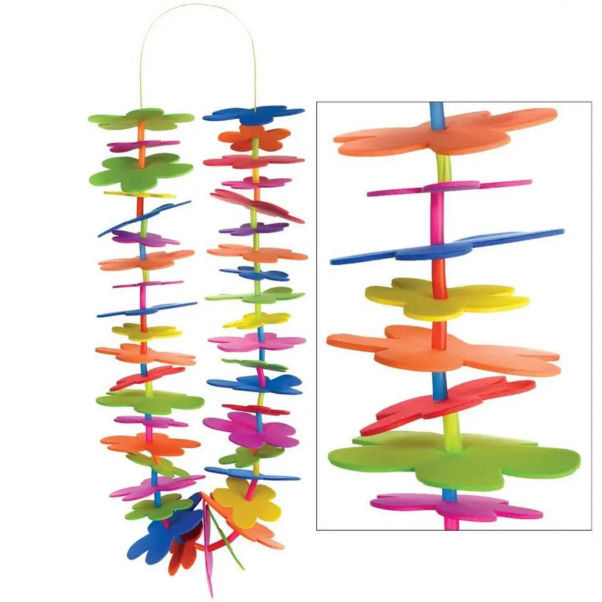 Multicolor Foam Flower Lei Activity Kit For 6