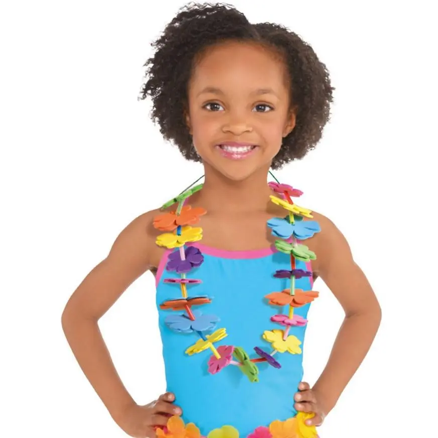 Multicolor Foam Flower Lei Activity Kit For 6 - Image 4