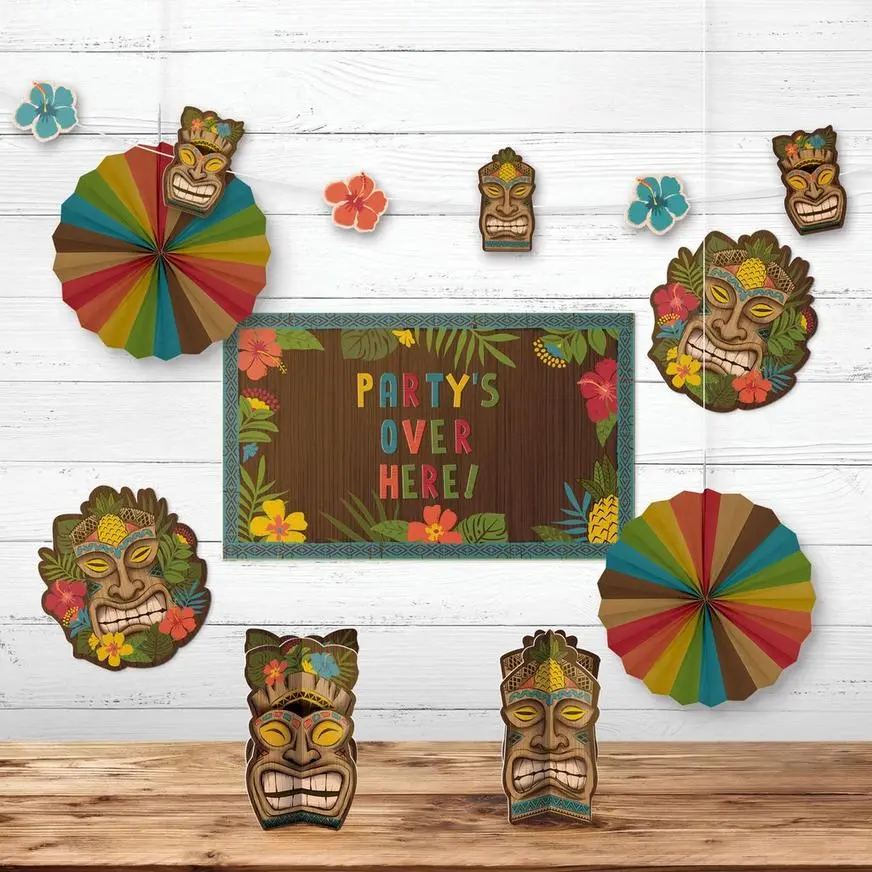 Vintage Tiki Room Decorating Kit, 8pc