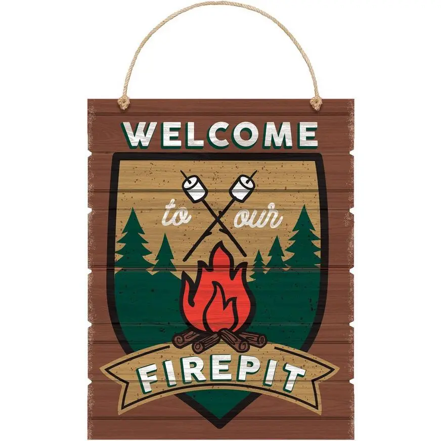 Welcome To Our Firepit MDF Easel Sign, 13.75in X 17.6in