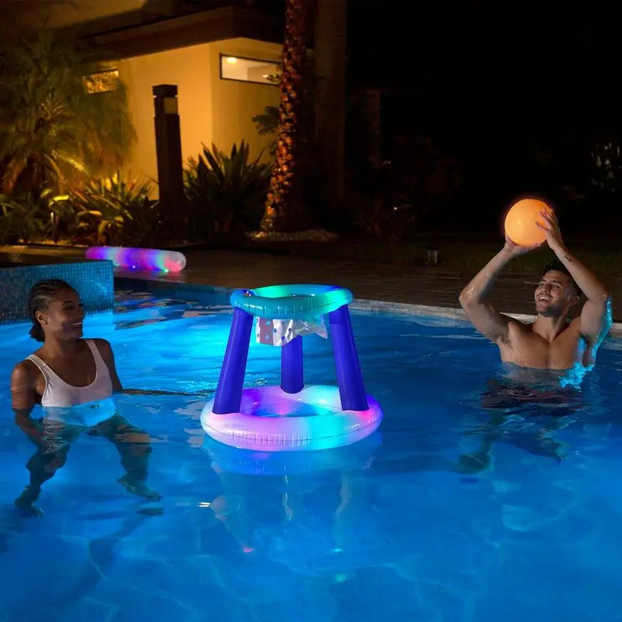 PoolCandy Light-Up Inflatable Basketball Pool Game, 2pc - Image 2
