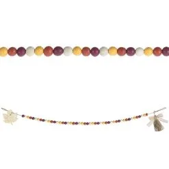 Fall Beaded Wood Garland, 3ft