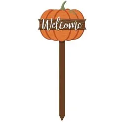 Fall Pumpkin Wooden Yard Stake, 30in