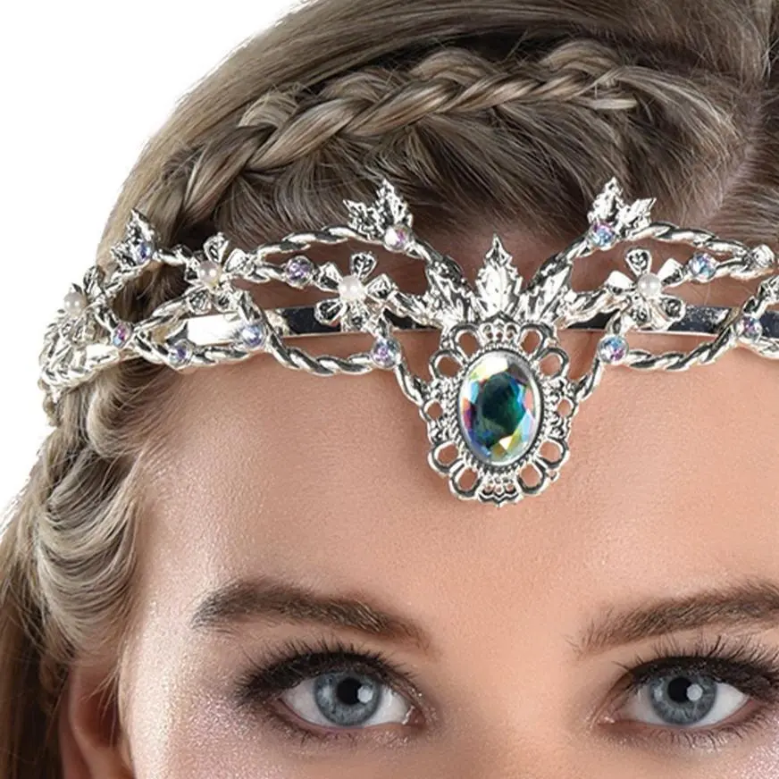 AMSCAN Adult Silver Gems, Pearls & Braided Vines Metal Tiara Crown - Fairy - Image 2