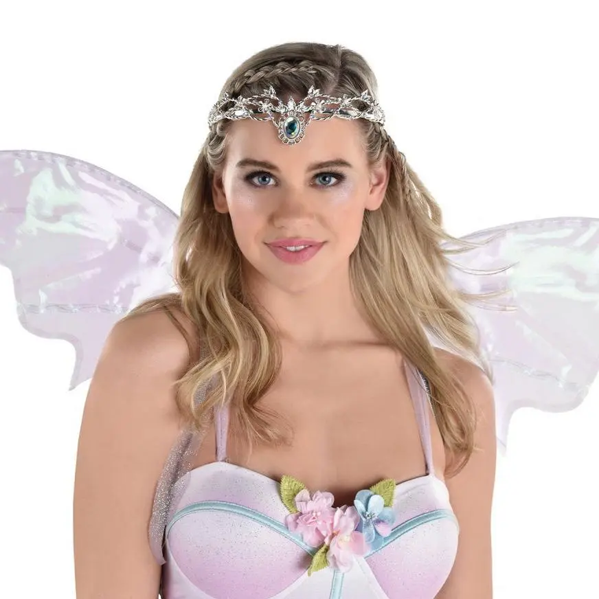 AMSCAN Adult Silver Gems, Pearls & Braided Vines Metal Tiara Crown - Fairy - Image 3