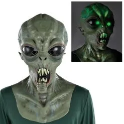 AMSCAN Adult Light-Up Spiked Teeth Alien Latex Mask