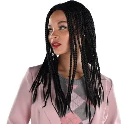 AMSCAN Black Box Braid Wig, 20in - 90s