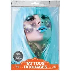 Glowing Pretty Galaxy Temporary Tattoos, 7pc