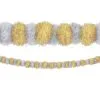 Gold & Silver Christmas Tinsel Pom-Pom Garland, 9ft